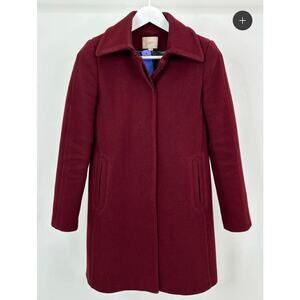 Ann Taylor Loft Burgundy Wool Blend Coat